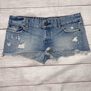 American Eagle ripped distressed 100% cotton short shorts sz 4 women